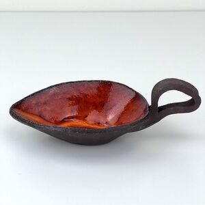 Vintage Handmade Ceramic Bowl Hand Carved Etched Trinket Dish